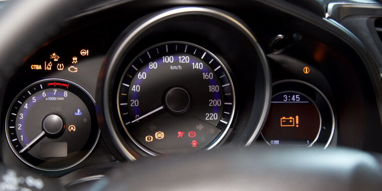 Low-mileage dashboard of car