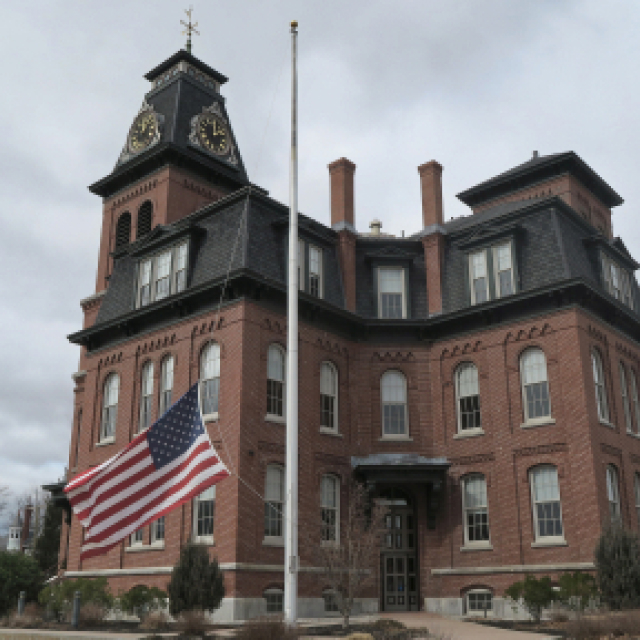 Clock tower architecture in Manchester, New Hampshire