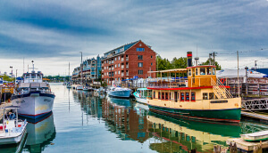 Waterfront area in Portland, Maine