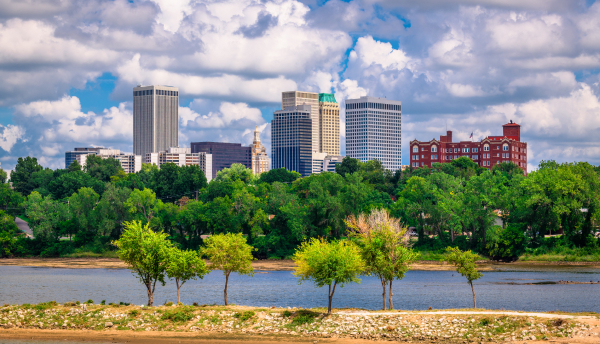 Tulsa, Oklahoma on the banks of the Arkansas River