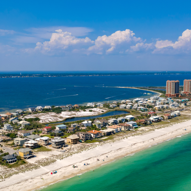 Pensacola Beach Aerial View of Coastline