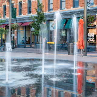 Morning in Old Town Square in Fort Collins.
