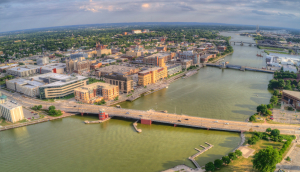 Aerial view of Green Bay, WI.