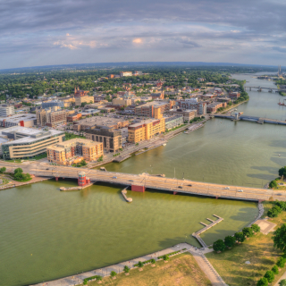 Aerial view of Green Bay, WI.