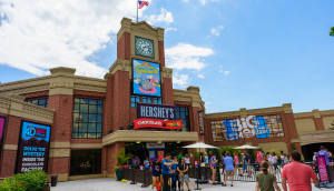 Hershey's Chocolate World building near the main entrance area to Hersheypark.