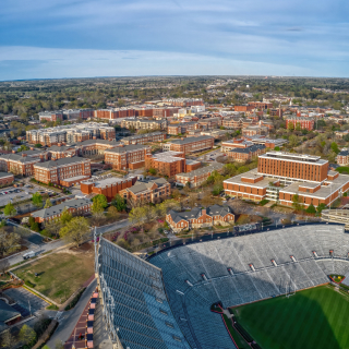 Aerial View of the Town and University of Auburn, Alabama