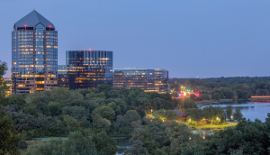 Bloomington Buildings and Lake Normandale During a Late Summer