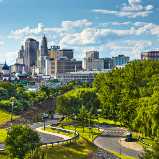 Hartford, Connecticut, USA downtown cityscape