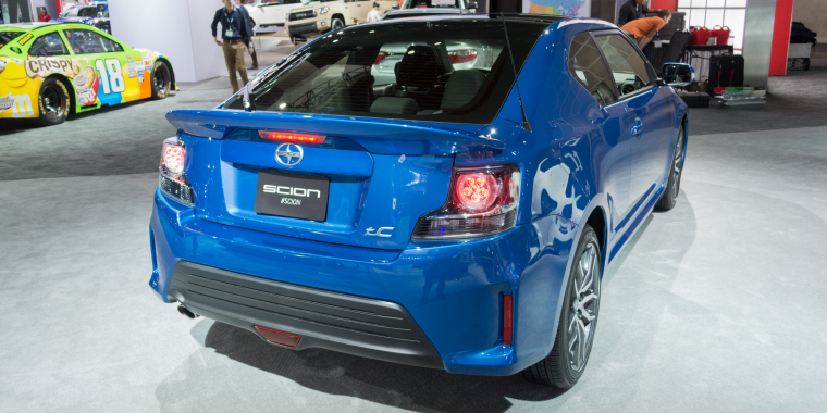 Scion tC 2016 on display during the 2015 Los Angeles Auto Show.