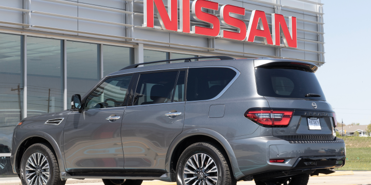 Circa May 2023: Nissan Armada SUV display at a dealership. Nissan offers the Armada in S, SV, and Platinum models. – cheap car insurance