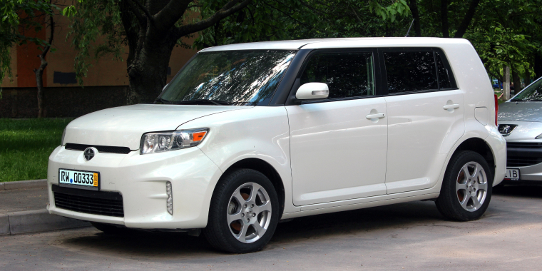 White Toyota Scion XB.