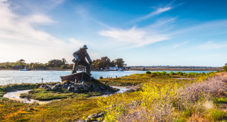 Lost Fisherman's Memorial in the Woodley Island, Eureka, California, cheap car insurance in California.
