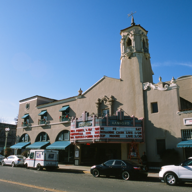 Afternoon at the historic Hanford Fox Theatre, cheap car insurance in California.