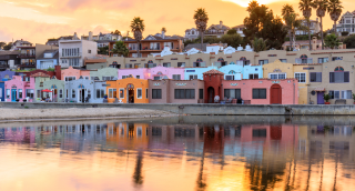 Capitola Village Sunset Vibrancy. Capitola, Santa Cruz County, cheap car insurance in California.