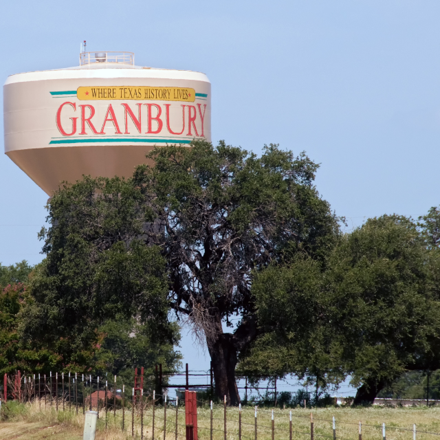Granbury Water Tower Where Texas History Lives: Cheap, affordable car insurance in the Lone Star State.