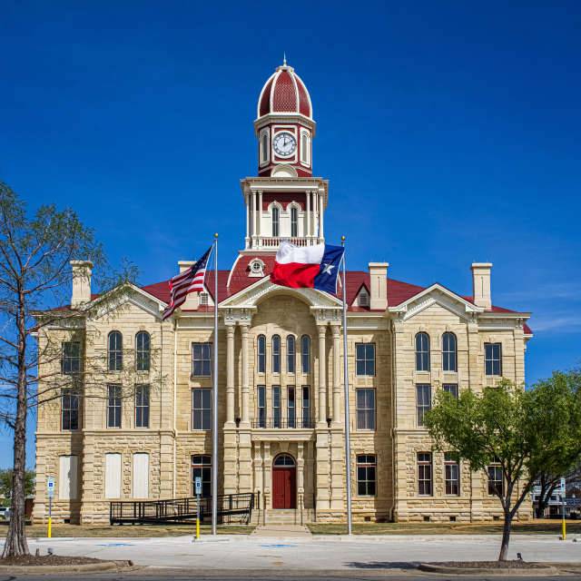 Fannin County Courthouse in Bonham, cheap car insurance in Texas.