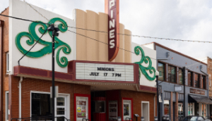 Angelina County The old business district on 1st Street in Lufkin, Texas with the historic Pines Theater: Cheap car insurance in The Lone Star State.