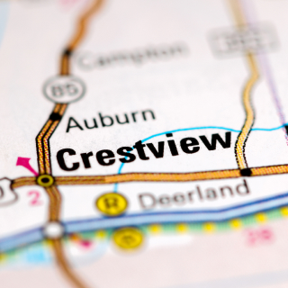 The city of Crestview on the map, Florida, USA – cheap car insurance in Crestview, Florida