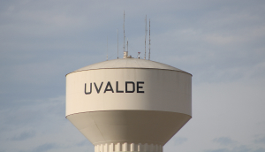 Water Tower in Uvalde, Texas/USA in the late afternoon.