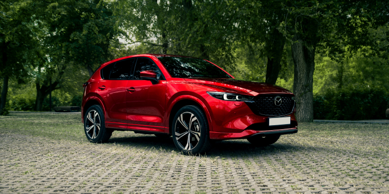 Brand new SUV Mazda CX-5 finished in Cherry Red color. 