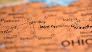 Bucyrus. Ohio. USA map.