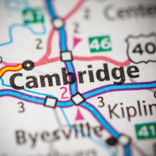 Cambridge. Ohio. USA on map.