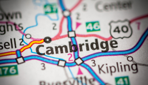 Cambridge. Ohio. USA on map.