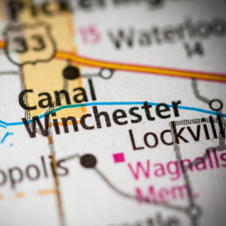 Canal Winchester. Ohio. USA on map.