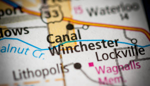 Canal Winchester. Ohio. USA on map.