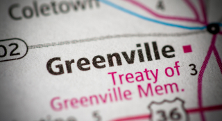 Greenville. Ohio. USA on map