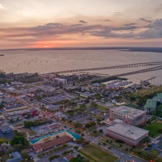 Aerial view of Punta Gorda, small city in Southern Florida.