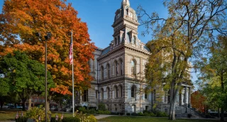 A view of the historic Sidney, Ohio courthouse.