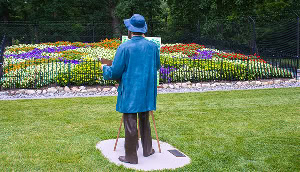 Painter at Wellfleet Botanical Garden in Elkhart – cheap car insurance in Indiana.