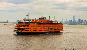 Staten Island ferry Guy V. Molanari en route to Staten Island – cheap car insurance in New York.