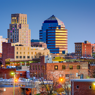 Durham, North Carolina, USA downtown skyline – cheap car insurance in North Carolina.