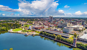 Montgomery Downtown Drone Skyline Aerial – cheap car insurance in Alabama.