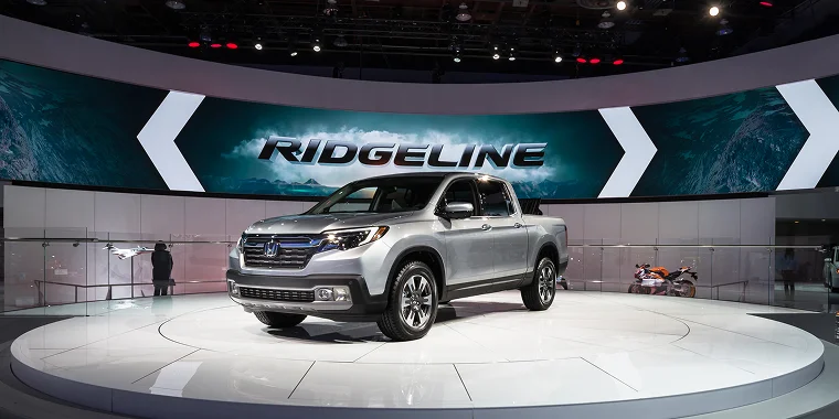 Honda Ridgeline truck at the North American International Auto Show (NAIAS) – cheap car insurance. 