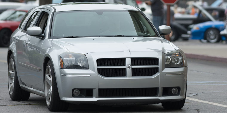 Woodland Hills, CA, USA - July 5, 2015: Dodge Magnum Wagon car on display at the Supercar Sunday car event. Dodge, cheap car insurance.