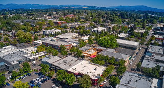 Aerial View of the Portland Suburb of Gresham, Oregon.