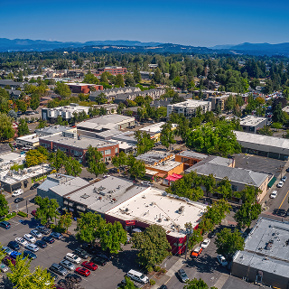 Aerial View of the Portland Suburb of Gresham, Oregon.