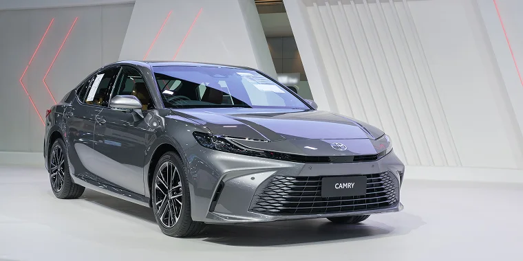 Toyota All-New Camry HEV Car that show on stage on The 41st Thailand International Motor Expo 2024 on 28 NOV - 10 DEC 2024 – Toyota, cheap car insurance.