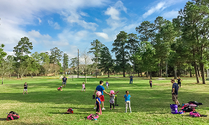 Diverse community members gathered outdoors in Humble, Texas – cheap car insurance in Texas.