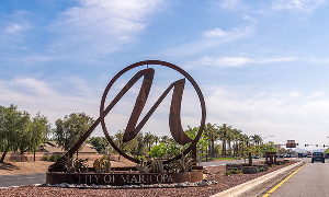 14-foot-tall stylized “M” monument sits at the north entrance to the city on the median of John Wayne Parkway, State Route 347. – cheap car insurance in Maricopa, AZ.