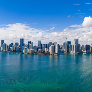 Miami cityscape with residential towers.